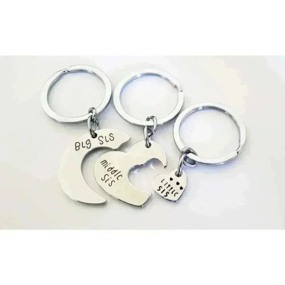 3 big Sister Middle Sister Little Sister Keychains